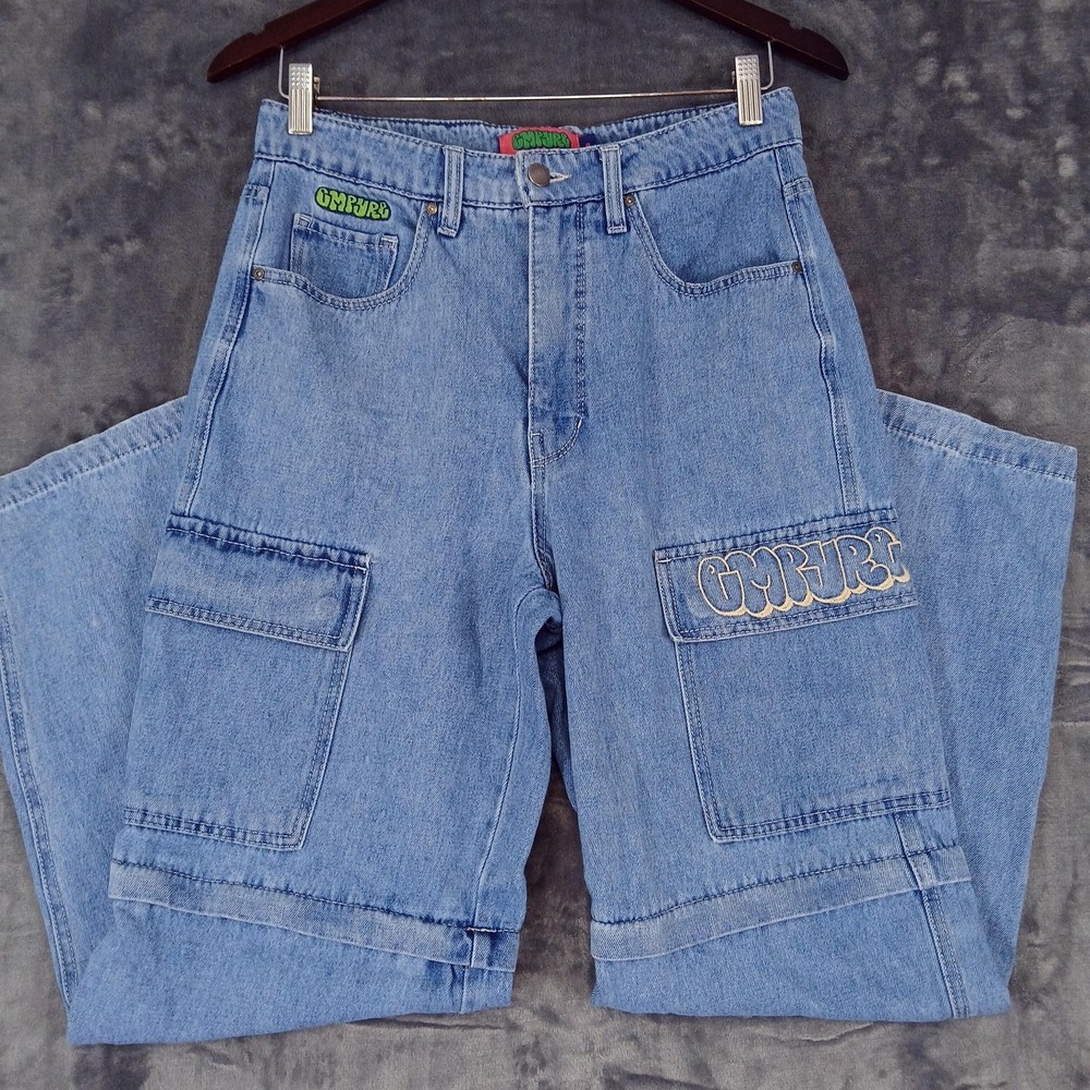 Empyre Jeans‎ 30x30 Inseam Blue Denim Zip Off Convertible Cargo Pants Streetwear